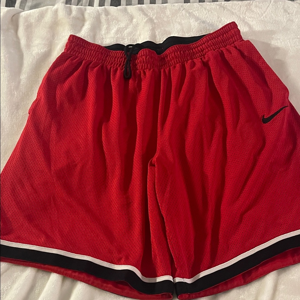 Nike Red Mesh Shorts with Black Trim